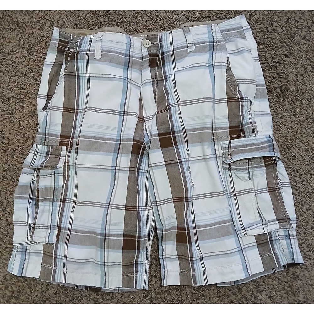Vintage Plaid Cargo Pocket Shorts Mens 38  Arizona Baggy Y2K Skater